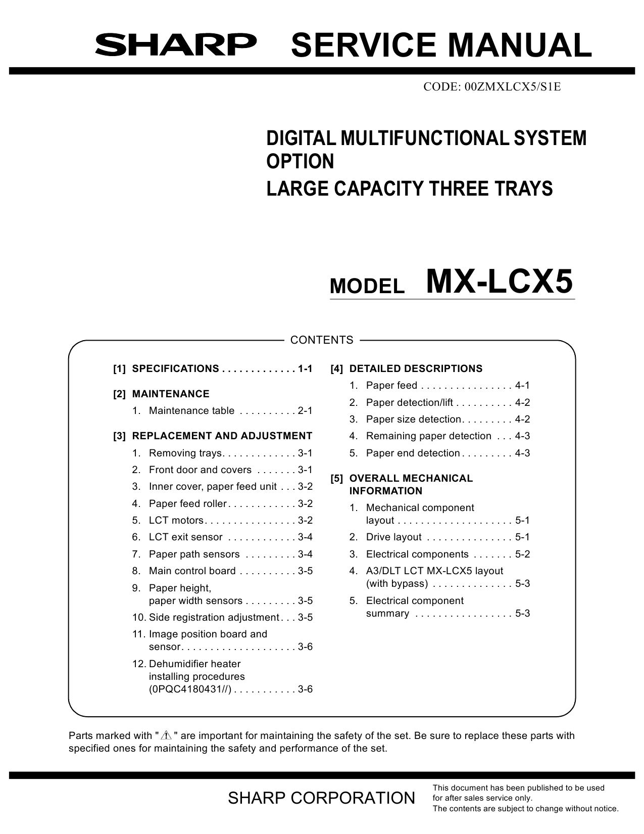 SHARP MX LCX5 Service Manual-1